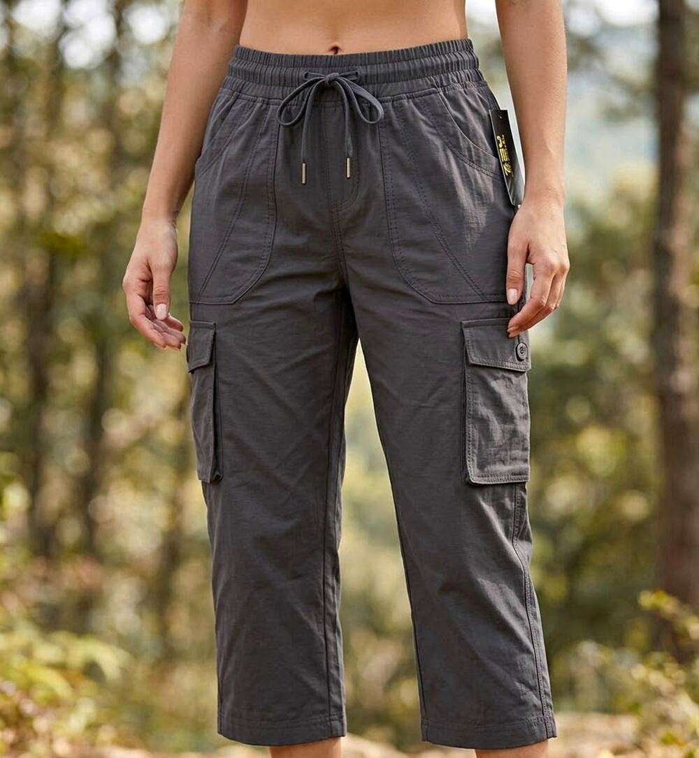 NWT TBY Cropped Cargo Pants Gray Size Small Outdoorsports Capri
